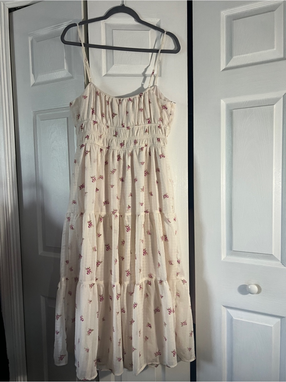 Trixxi Cream Maxi Dress with Pink Floral Print - Picture 8 of 12